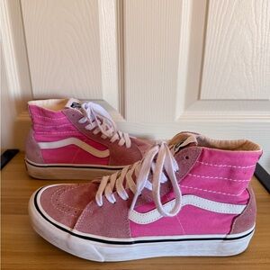 Vans Off The Wall Pink Sk8-Hi High-Top Sneakers Shoes women’s 9 men’s 7.5 EUC